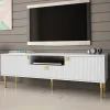 Garnero Arredamenti Mobile Tv Basso|Mobili Tv Moderni-Mobile porta TV 160x54h cm 1 cassetto 1 vano a giorno bianco Falun