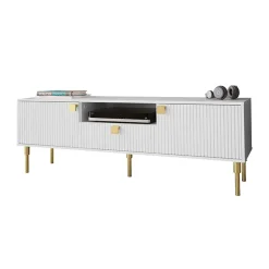 Garnero Arredamenti Mobile Tv Basso|Mobili Tv Moderni-Mobile porta TV 160x54h cm 1 cassetto 1 vano a giorno bianco Falun