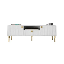 Garnero Arredamenti Mobile Tv Basso|Mobili Tv Moderni-Mobile porta TV 160x54h cm 1 cassetto 1 vano a giorno bianco Falun