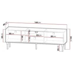 Garnero Arredamenti Mobile Tv Basso|Mobili Tv Moderni-Mobile porta TV 160x54h cm 1 cassetto 1 vano a giorno bianco Falun