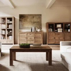 Garnero Arredamenti Mobile Tv In Legno|Mobile Tv Basso-Mobile porta TV 160x60h cm 3 cassetti quercia Clyde