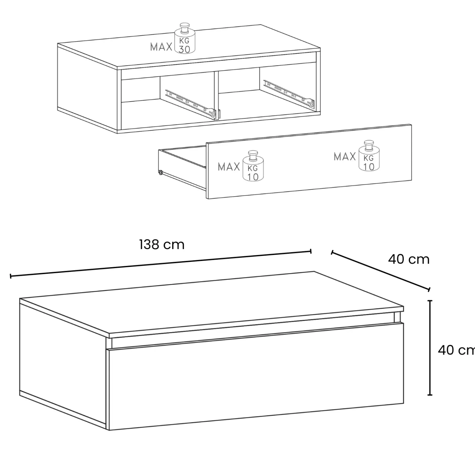 Garnero Arredamenti Mobile Tv In Legno|Mobile Tv Basso-Mobile porta TV 138x40h cm 1 cassettone con telaio rovere scuro Sunset Noce