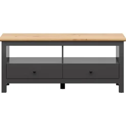 Garnero Arredamenti Mobili Tv Moderni|Mobile Tv Moderno-Mobile porta TV 137x59h cm 2 cassetti nero grafite rovere chiaro Holga Grafite - Rovere