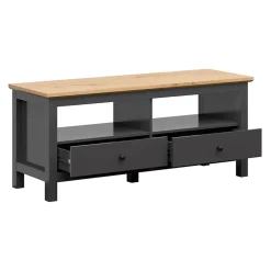 Garnero Arredamenti Mobili Tv Moderni|Mobile Tv Moderno-Mobile porta TV 137x59h cm 2 cassetti nero grafite rovere chiaro Holga Grafite - Rovere