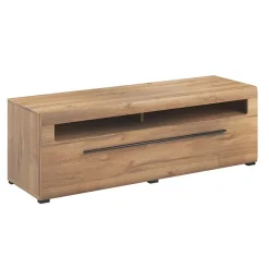 Garnero Arredamenti Mobile Tv In Legno|Mobile Tv Basso-Mobile porta TV 160x52h cm 1 cassetto rovere nero Maiorca