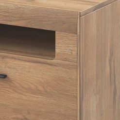 Garnero Arredamenti Mobile Tv In Legno|Mobile Tv Basso-Mobile porta TV 160x52h cm 1 cassetto rovere nero Maiorca