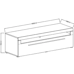Garnero Arredamenti Mobile Tv In Legno|Mobile Tv Basso-Mobile porta TV 160x52h cm 1 cassetto rovere nero Maiorca