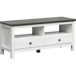 Garnero Arredamenti Mobili Tv Moderni|Mobile Tv Moderno-Mobile porta TV 137x59h cm 2 cassetti arte povera bianco frassinato frassinato grafite Holga Bianco Frassinato - Grafite