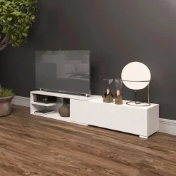 Garnero Arredamenti Mobili Tv Moderni|Mobile Tv Moderno-Mobile porta TV 137/180x40h cm allungabile moderno bianco Pepita