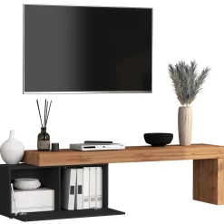 Garnero Arredamenti Mobile Tv Basso|Mobili Tv Moderni-Mobile porta tv 210x51h cm antracite rovere Block Antracite - Rovere