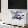 Garnero Arredamenti Mobile Tv Basso|Mobili Tv Moderni-Mobile porta TV 122x57h cm1 anta 1 cassetto  bianco lucido con serigrafia Marvis