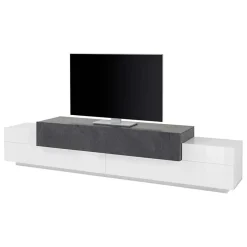 Garnero Arredamenti Mobile Tv Basso|Mobili Tv Moderni-Mobile porta TV 240x52h cm bianco ossido Milos Gihome® Ossido - Bianco opaco