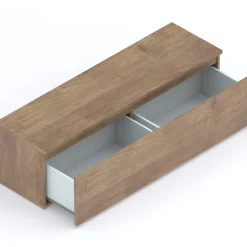 Garnero Arredamenti Mobile Tv In Legno|Mobili Tv Moderni-Mobile porta TV 138x40h cm con cassettone rovere scuro Sunset Noce