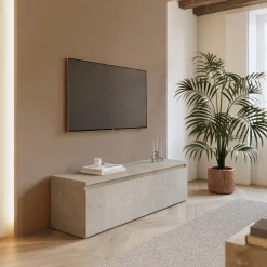 Garnero Arredamenti Mobile Tv Basso|Mobili Tv Moderni-Mobile porta TV 138x40h cm  con cassettone Sunset Tortora