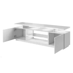 Garnero Arredamenti Mobile Tv Basso-Mobile porta TV 180x56h cm con led Blackburn Bianco Lucido