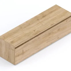 Garnero Arredamenti Mobile Tv In Legno|Mobile Tv Basso-Mobile porta TV 138x40h cm con cassettone chiaro Sunset Rovere