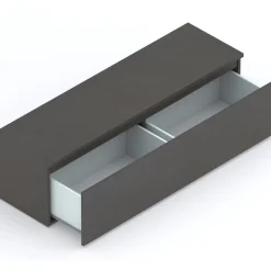 Garnero Arredamenti Mobile Tv Basso|Mobili Tv Moderni-Mobile porta TV 138x40h cm con cassettone nero Sunset Ossido