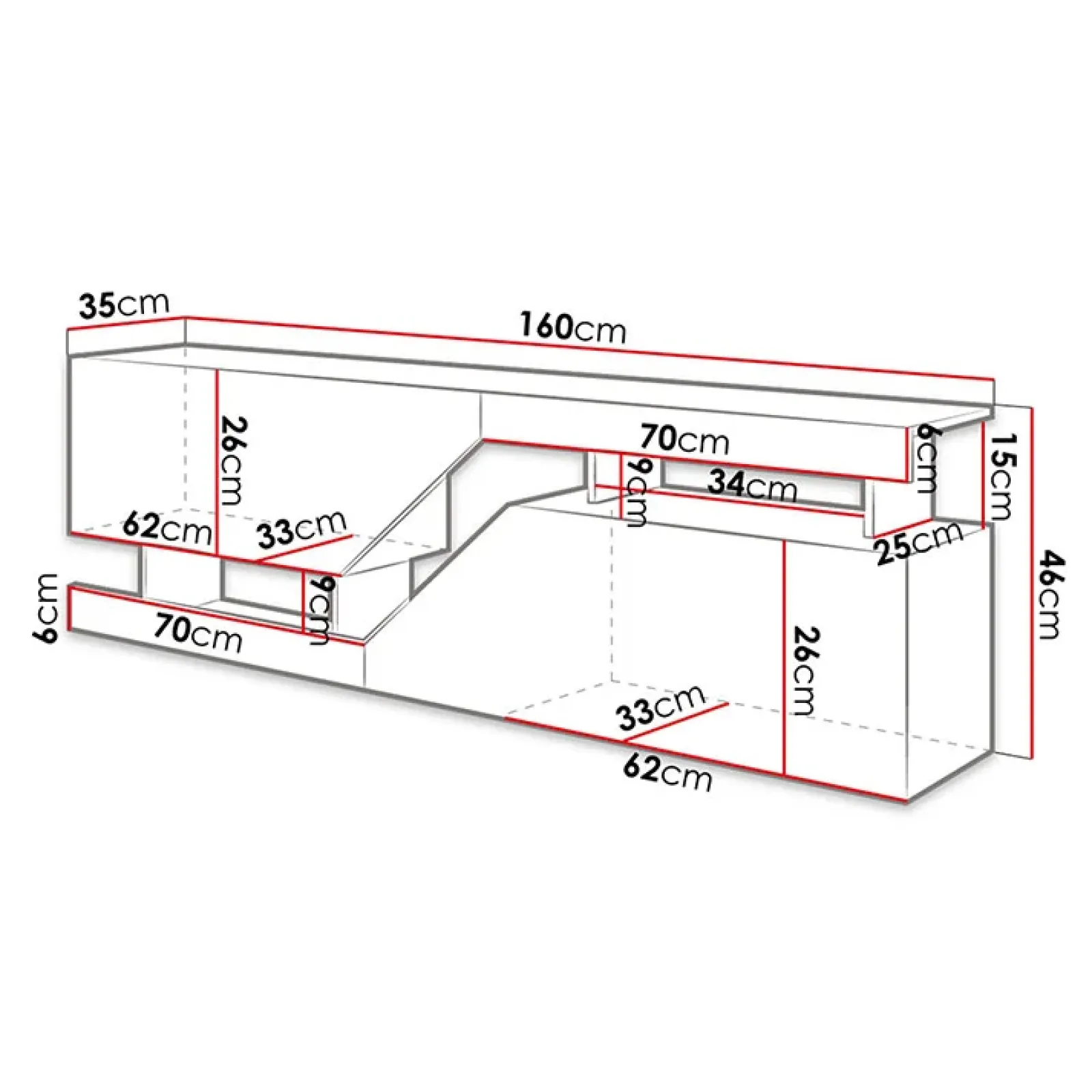 Garnero Arredamenti Mobili Tv Moderni|Mobile Tv Moderno-Mobile porta TV 160x46h cm design moderno rovere antracite Modesta Antracite - Rovere