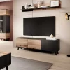 Garnero Arredamenti Mobile Tv Basso|Mobili Tv Moderni-Mobile porta TV 150x47h cm design moderno industrial rovere nero Nandina