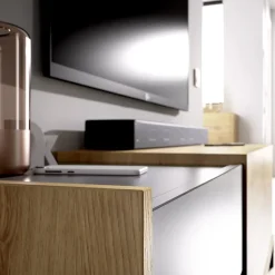 Garnero Arredamenti Mobile Tv In Legno|Mobile Tv Basso-Mobile porta TV 164x49h cm legno rovere grafite German