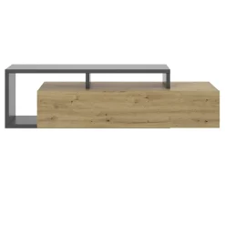 Garnero Arredamenti Mobile Tv In Legno|Mobile Tv Basso-Mobile porta TV 165x47h cm legno rovere grafite Morientes