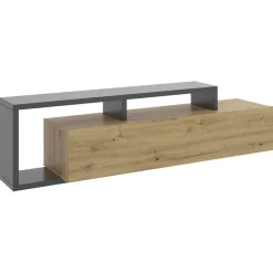 Garnero Arredamenti Mobile Tv In Legno|Mobile Tv Basso-Mobile porta TV 165x47h cm legno rovere grafite Morientes
