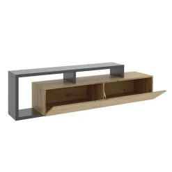 Garnero Arredamenti Mobile Tv In Legno|Mobile Tv Basso-Mobile porta TV 165x47h cm legno rovere grafite Morientes