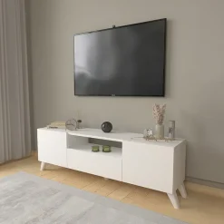 Garnero Arredamenti Mobili Tv Moderni|Mobile Tv Moderno-Mobile porta TV 140x46h cm moderno bianco Baffin Bianco Opaco