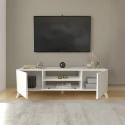 Garnero Arredamenti Mobili Tv Moderni|Mobile Tv Moderno-Mobile porta TV 140x46h cm moderno bianco Baffin Bianco Opaco