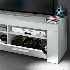 Garnero Arredamenti Mobile Tv Basso|Mobili Tv Moderni-Mobile porta TV 120x40h cm moderno bianco cemento Zante