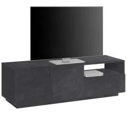 Garnero Arredamenti Mobile Tv Basso|Mobili Tv Moderni-Mobile porta TV 150x46h cm moderno Candia Gihome® Ossido