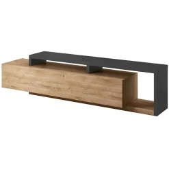 Garnero Arredamenti Mobile Tv In Legno|Mobile Tv Basso-Mobile porta TV 219x52h cm moderno soggiorno antracite rovere Megan Gihome® Rovere - Antracite