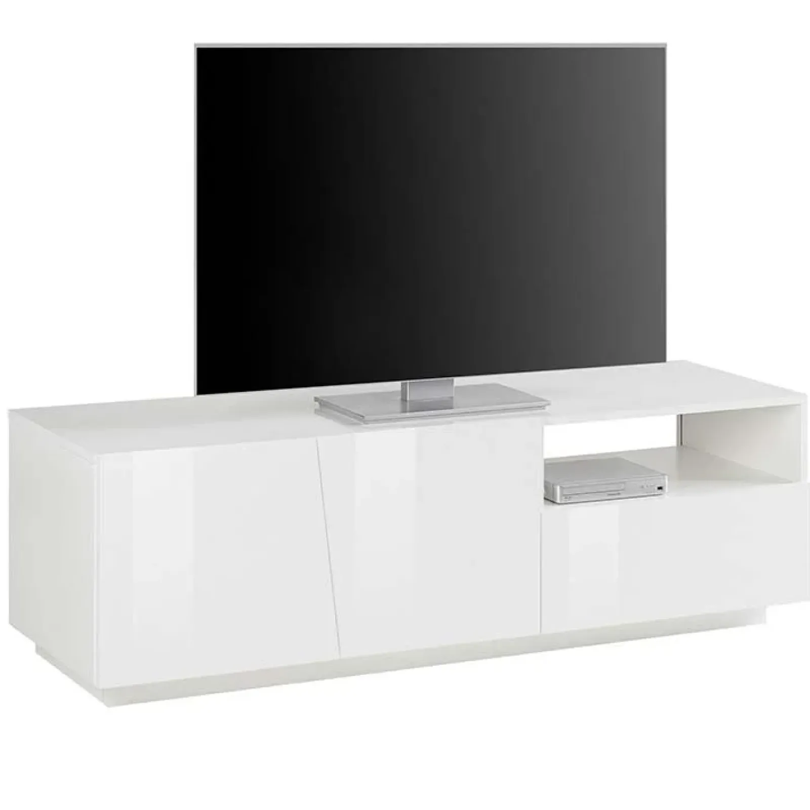 Garnero Arredamenti Mobile Tv Basso|Mobili Tv Moderni-Mobile porta TV 150x46h cm moderno Candia Gihome® Bianco Lucido
