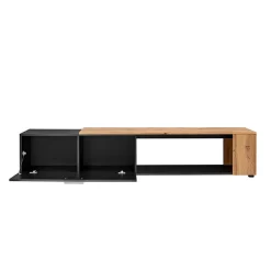 Garnero Arredamenti Mobile Tv Basso|Mobili Tv Moderni-Mobile porta TV 200x39h cm moderno nero opaco rovere Caravaggio Nero Opaco - Rovere Rustico