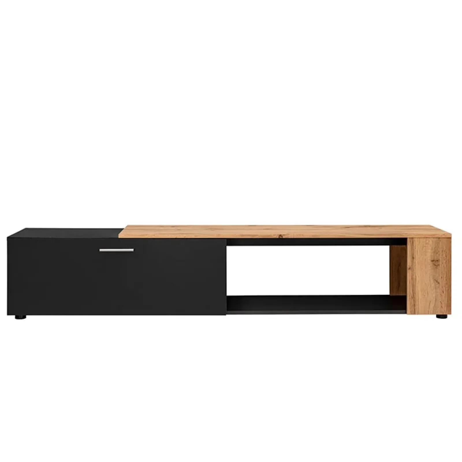 Garnero Arredamenti Mobile Tv Basso|Mobili Tv Moderni-Mobile porta TV 200x39h cm moderno nero opaco rovere Caravaggio Nero Opaco - Rovere Rustico