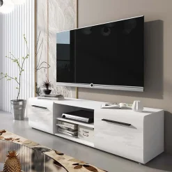 Garnero Arredamenti Mobile Tv Basso|Mobili Tv Moderni-Mobile porta TV 160x40h cm moderno soggiorno bianco lucido Cold