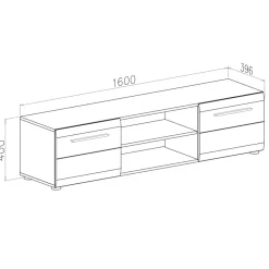 Garnero Arredamenti Mobile Tv Basso|Mobili Tv Moderni-Mobile porta TV 160x40h cm moderno soggiorno bianco lucido Cold