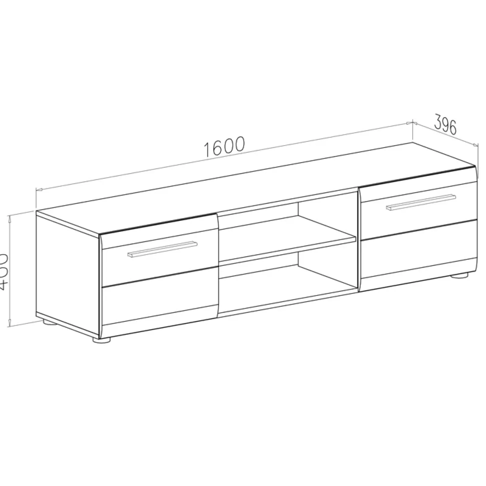 Garnero Arredamenti Mobile Tv Basso|Mobili Tv Moderni-Mobile porta TV 160x40h cm moderno soggiorno bianco lucido Cold