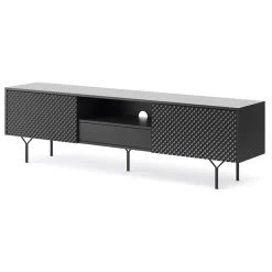 Garnero Arredamenti Mobile Tv Basso|Mobili Tv Moderni-Mobile porta TV 180x51h cm moderno antracite frassinato nero Parigi