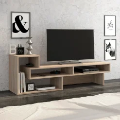 Garnero Arredamenti Mobile Tv Basso|Mobili Tv Moderni-Mobile porta TV 146x49h cm moderno chiaro Helen Rovere