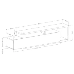 Garnero Arredamenti Mobile Tv In Legno|Mobile Tv Basso-Mobile porta TV 219x52h cm moderno soggiorno nodoso Megan Gihome® Rovere