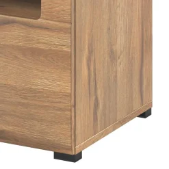 Garnero Arredamenti Mobile Tv In Legno|Mobile Tv Basso-Mobile porta TV 140x52h cm moderna 1 cassetto rovere nero Maiorca