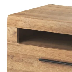 Garnero Arredamenti Mobile Tv In Legno|Mobile Tv Basso-Mobile porta TV 140x52h cm moderna 1 cassetto rovere nero Maiorca