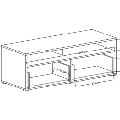 Garnero Arredamenti Mobile Tv In Legno|Mobile Tv Basso-Mobile porta TV 140x52h cm moderna 1 cassetto rovere nero Maiorca