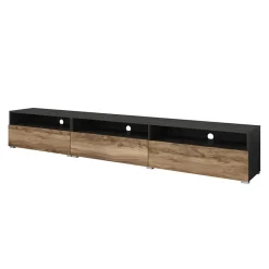 Garnero Arredamenti Mobili Tv Moderni|Mobile Tv Moderno-Mobile porta TV 270x42h cm moderno noce antico nero frassinato Emotion Gihome® Nero Frassinato - Noce