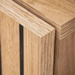 Garnero Arredamenti Mobile Tv In Legno|Mobile Tv Basso-Mobile porta TV 160x52h cm soggiorno noce con stampa nera Mendes