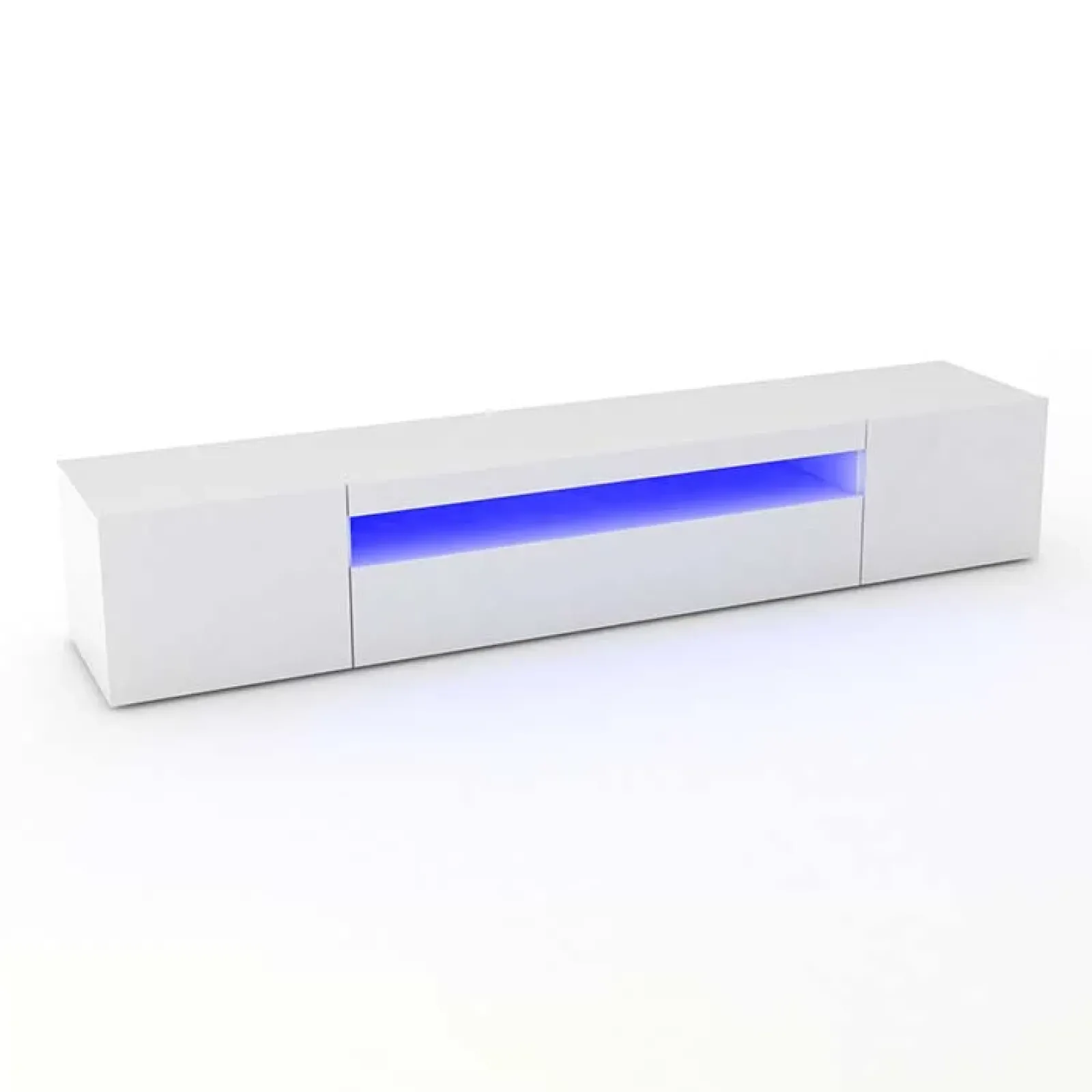 Garnero Arredamenti Mobile Tv Basso|Mobili Tv Moderni-Mobile porta TV 200x37h cm soggiorno bianco laccato lucido Light Big Gihome® Bianco Lucido