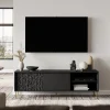 Garnero Arredamenti Mobile Tv Basso|Mobili Tv Moderni-Mobile porta TV 180x58h cm soggiorno nero oro Osaka