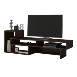 Garnero Arredamenti Mobile Tv Basso|Mobili Tv Moderni-Mobile porta TV 146x49h cm soggiorno rovere scuro Helen Wengè