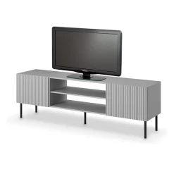 Garnero Arredamenti Mobile Tv Basso|Mobili Tv Moderni-Mobile porta TV 180x57h cm soggiorno grigio chiaro nero Cadice
